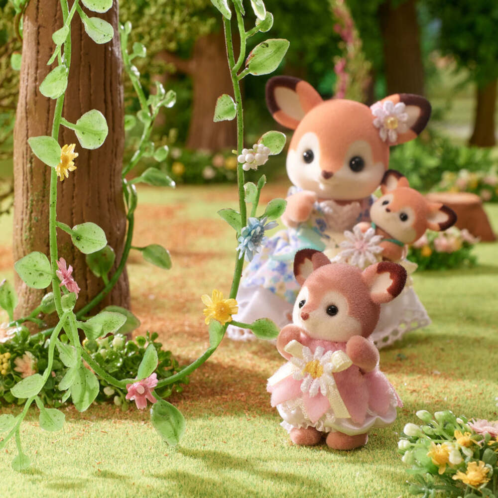 Sylvanian Families - Deer Babies -Floral Swing Set