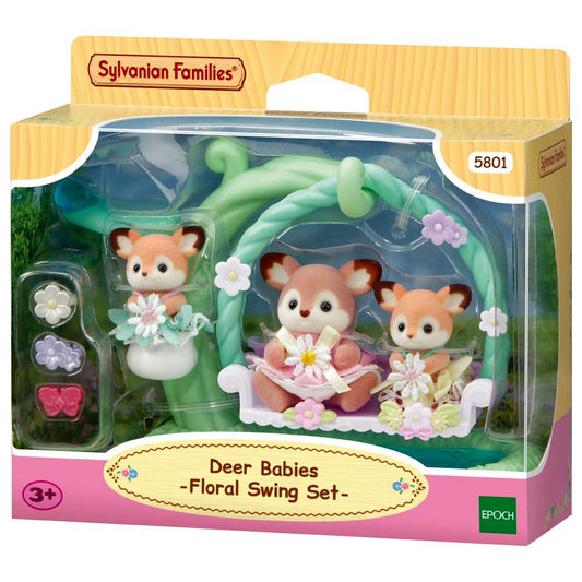Sylvanian Families - Deer Babies -Floral Swing Set