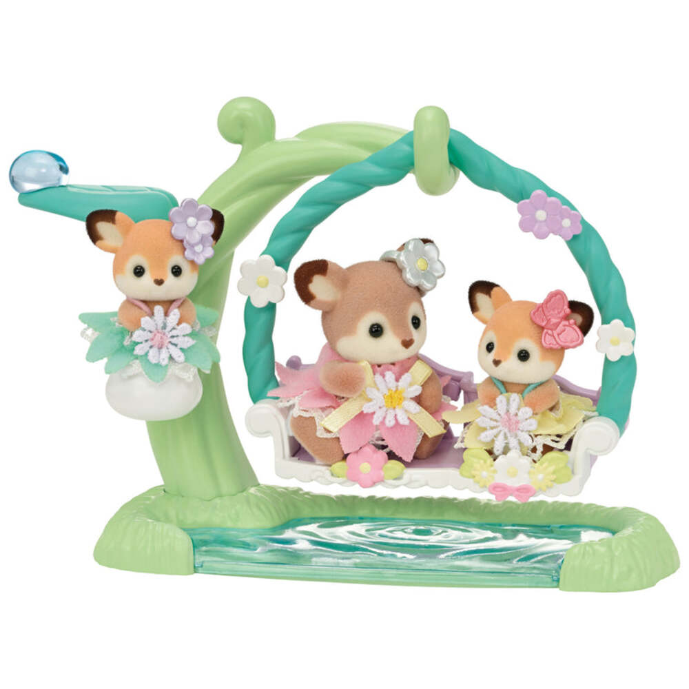 Sylvanian Families - Deer Babies -Floral Swing Set