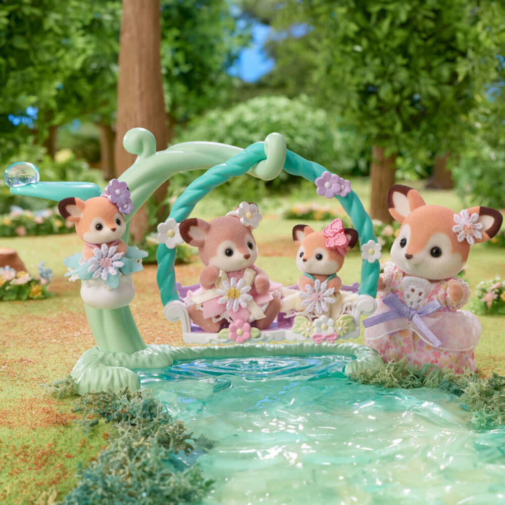 Sylvanian Families - Deer Babies -Floral Swing Set