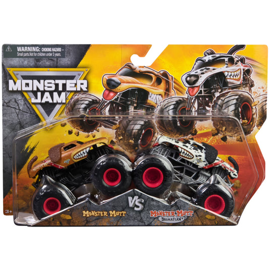 Monster Jam Monster Mutt Vs Monster Mutt Dalmatian 1:64 Scale Diecast Toy Truck