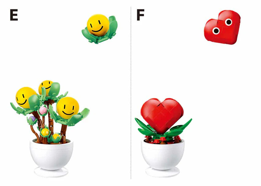Sluban B1073 Potted Plants Flowers Assorted
