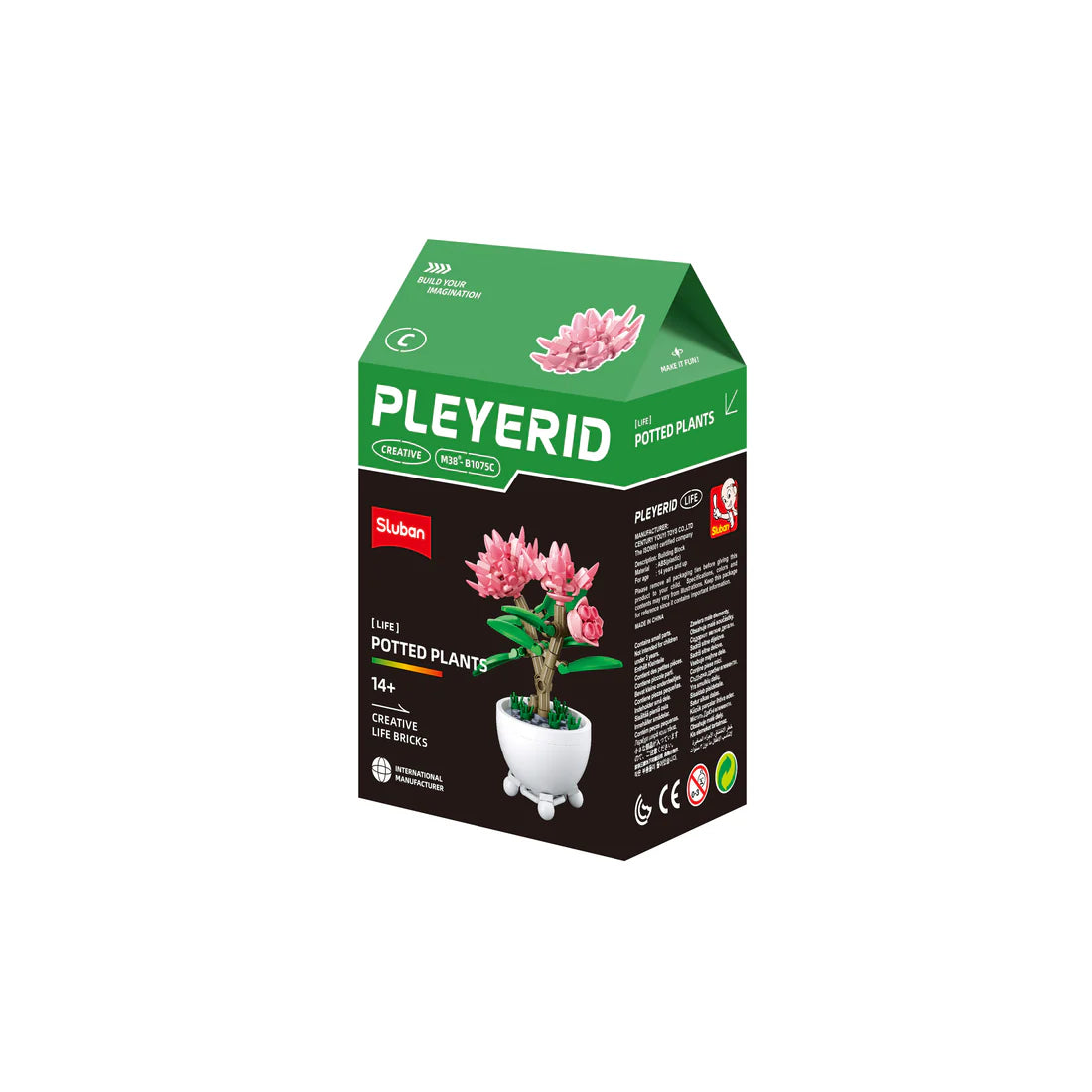 Sluban B 1075 Potted Plants Lifelike Flowers CDU 6 Assorted