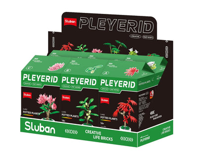 Sluban B 1075 Potted Plants Lifelike Flowers CDU 6 Assorted