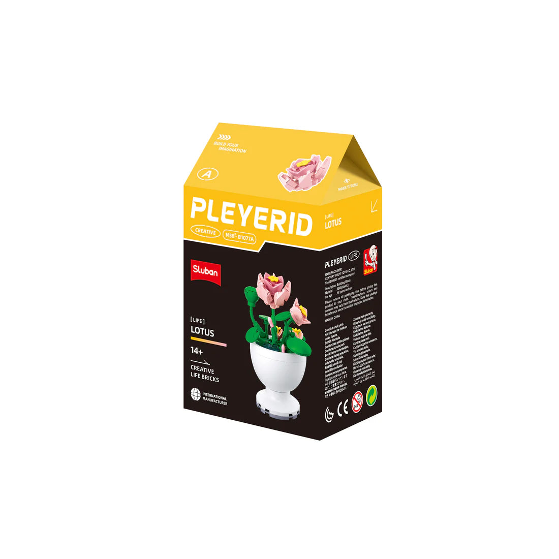 Sluban B 1077 F Potted Plants Lifelike Flowers CDU 6 Assorted