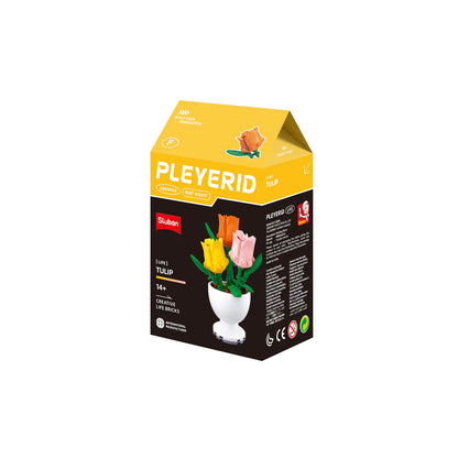 Sluban B 1077 F Potted Plants Lifelike Flowers CDU 6 Assorted