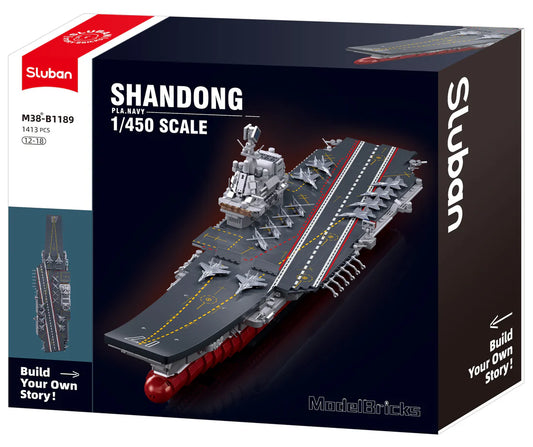 Sluban B1189 AIRCRAFT CARRIER SHANDONG 1/450 SCALE 1413PCS C4