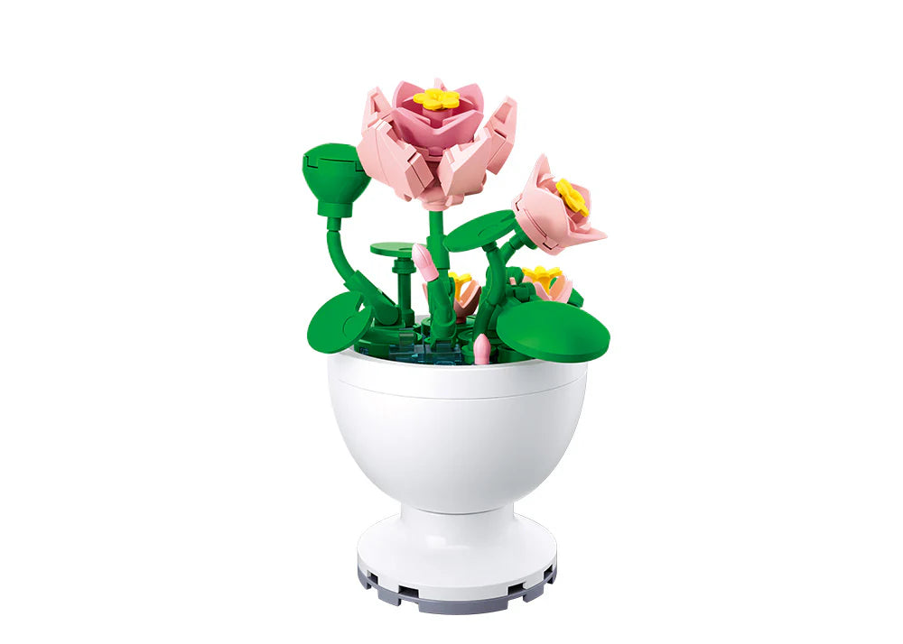 Sluban B 1077 F Potted Plants Lifelike Flowers CDU 6 Assorted