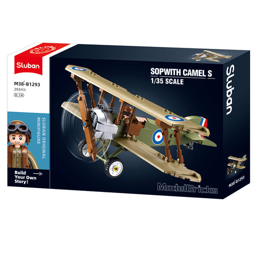 Sluban M38 B1293 Model bricks fighter plane Sopwith Camel S 1/35