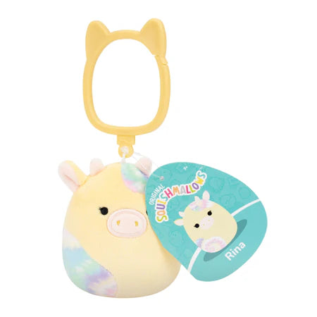 Squishmallows 3.5 Inch Clip On Plush Series 29 Rina Yellow Cow